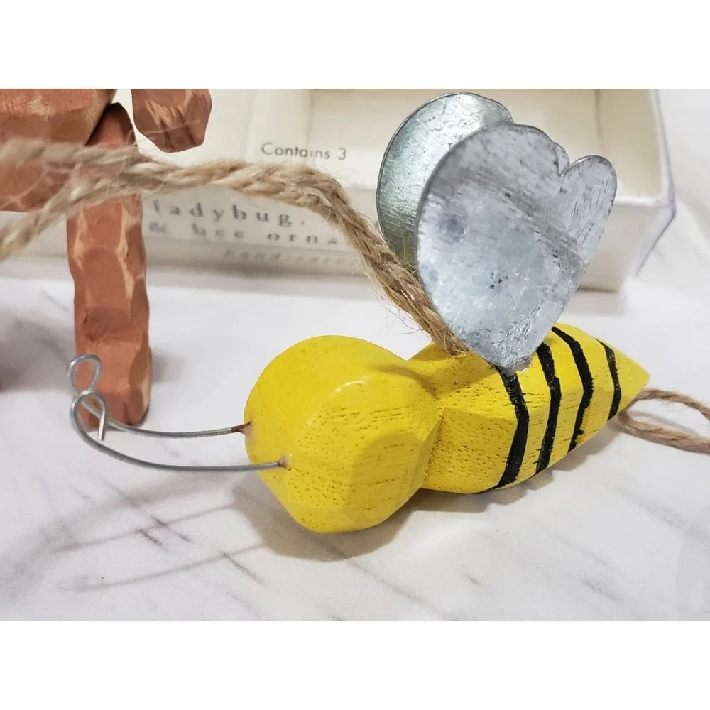 Pier‎ 1 Easter Hanging Ornaments primitive bee bunny ladybug spring easter